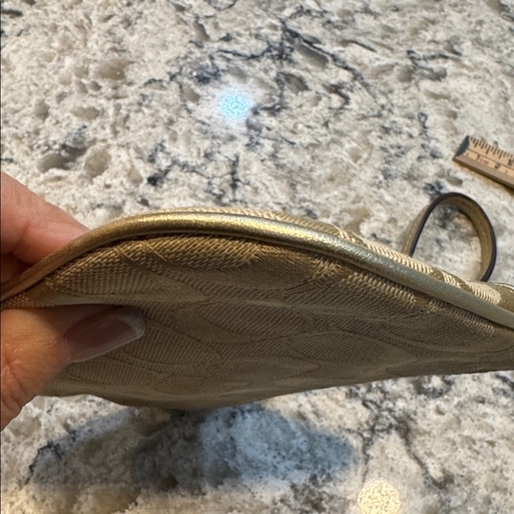 COACH SIGNATURE C Tan Wristlet With Leather Trim And Signature Pattern - Picture 8 of 11